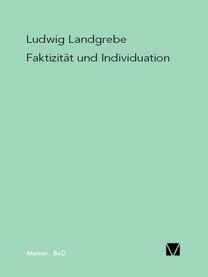cover image of Faktizität und Individuation: Studien zu den Grundlagen der Phänomenologie